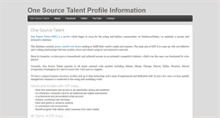 Desktop Screenshot of onesourcetalentprofile.info